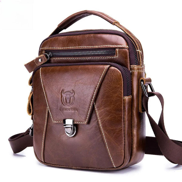 Men's Shoulder Diagonal Shoulder Layer Leather Business Casual New Personality Small Bag