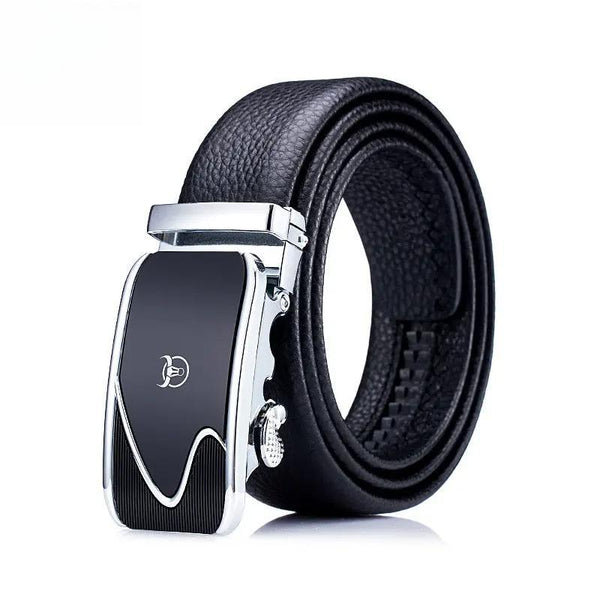 Mens Belt Leather Ratchet Dress Belt with Sliding Adjustable Buckle