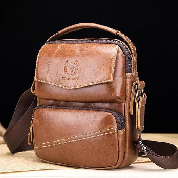 Brand Leather Men Bag Casual Business Leather Mens Shoulder Messenger Bag