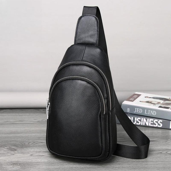 Genuine Leather Chest Bag Casual Triangle Crossbody