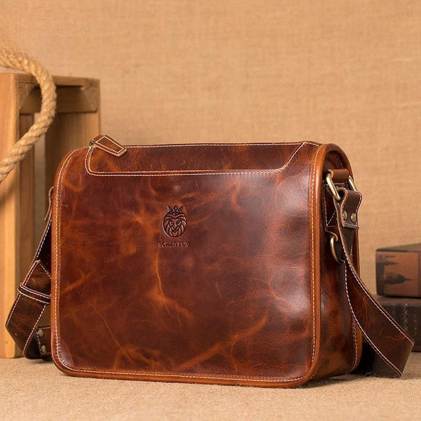 Genuine Leather Shoulder Bag CasuaLeather Men's Pad Messenger Bag Male Business Crossbody Bag