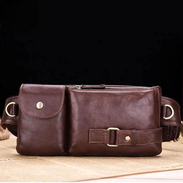 Genuine Leather Waist Packs Men Waist Bags Fanny Pack Belt Bag Phone Bags