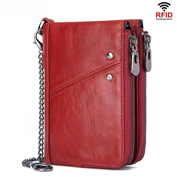 Genuine Leather Women Wallet Business Purse Large Capacity Clutch Bag RFID Blocking ID Card Holder