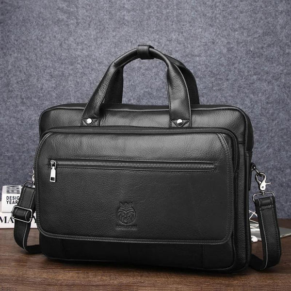 Genuine Leather Briefcases Hard For Men 16 Inch Office Bussiness Computer Bag