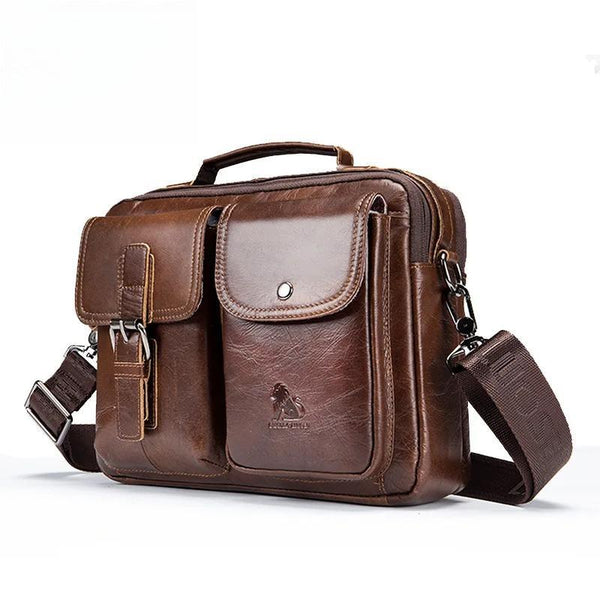 Men Genuine Leather Shoulder Messenger Bag men's Handbag Vintage Crossbody Bag