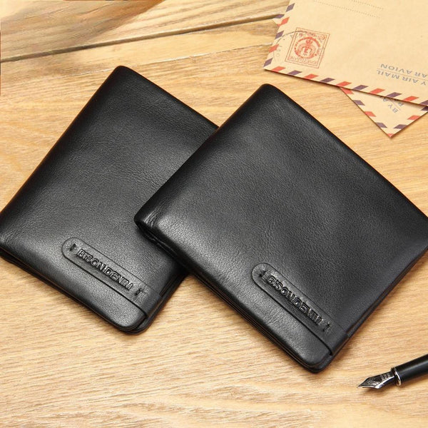 Genuine Leather Men Wallet RFID Card Holder Small Coin Pocket Super Soft Luxury Purse Best Gift