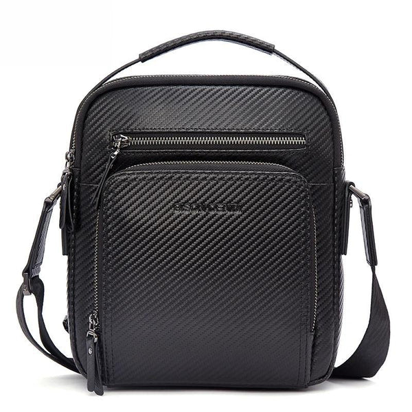 DENIM Carbon Fiber Messenger Bag Men Casual Cowhide Leather Shoulder Crossbody Bag Gift