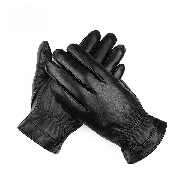 DENIM Men's Genuine Leather Gloves Touch Screen Gloves for Men Winter Warm