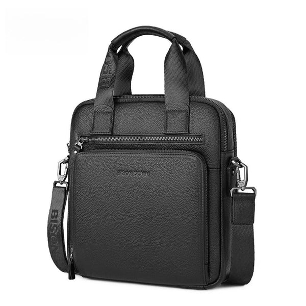 Genuine Leather Men's Briefcase Business Handbag High Quality Shoulder Messenger ipad Laptop Bag