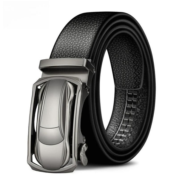 DENIM Genuine Leather Male Belt Luxury Metal Automatic Buckle Strap Belts