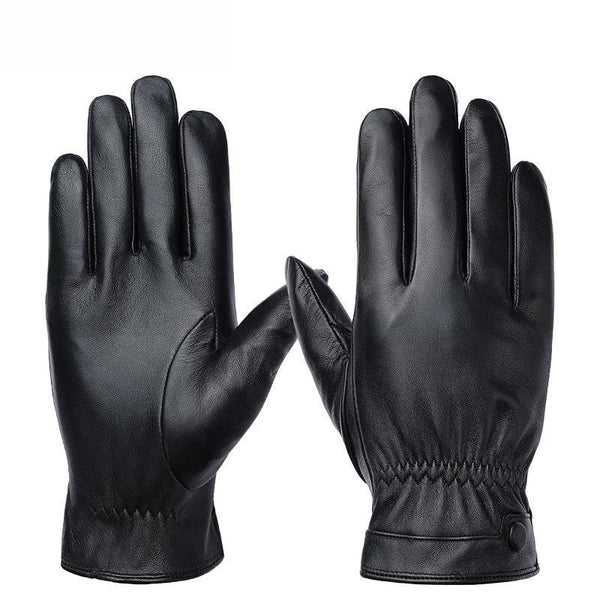 New Fashion Sheepskin Leather Men's Gloves Winter Warm