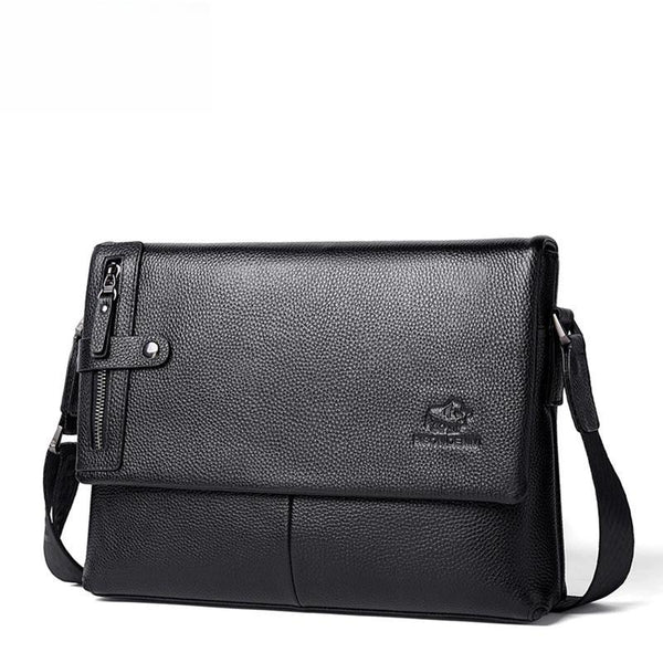 Genuine Leather Crossbody Bags for Men iPad Business handbag Male Flap Zipper Shoulder Bags