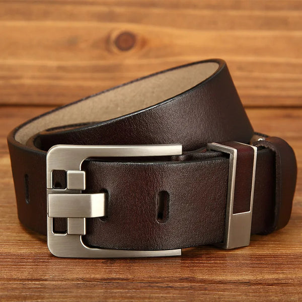 DENIM Genuine Leather Men Belt Waist Strap Luxury Classic Pin Buckle Male Belt