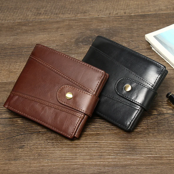 Genuine Leather Men's Wallet Rfid Blocking Vintage Wallets for Men