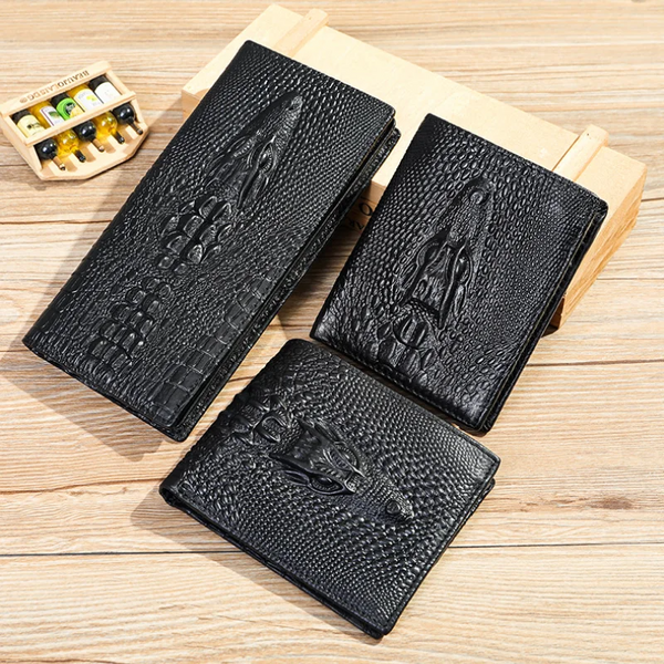 Genuine Leather Crocodile Pattern Men's Wallet