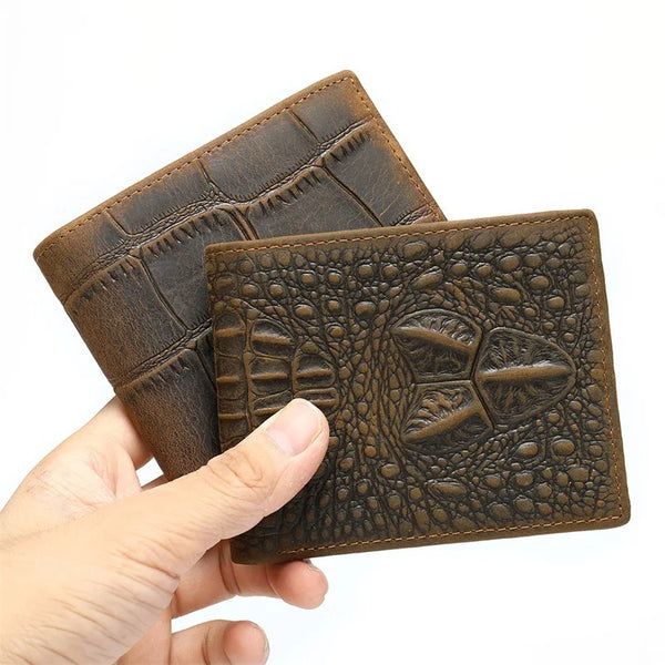 Vintage Designer Men Wallet Genuine Leather Cowhide Wallet RFID Blocking Card Holder