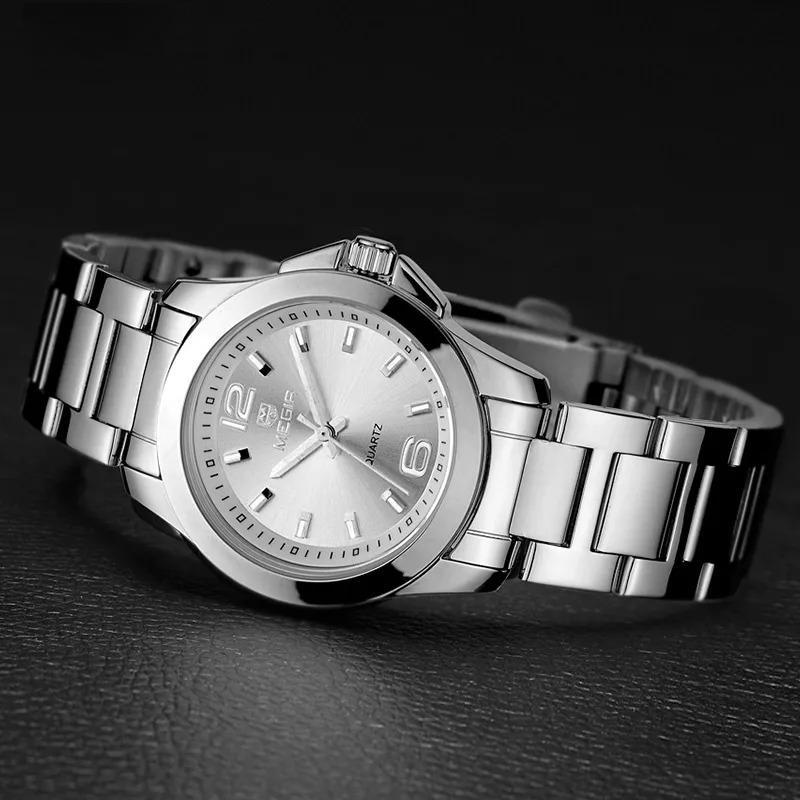 Women's Simple Round Dial Quartz Watches Stainless Steel Waterproof Wristwatch for woman