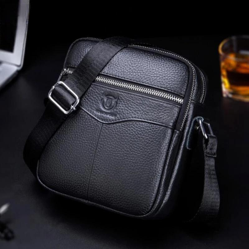 Genuine Leather Men Shoulder bag husband causal Crossbody Bags