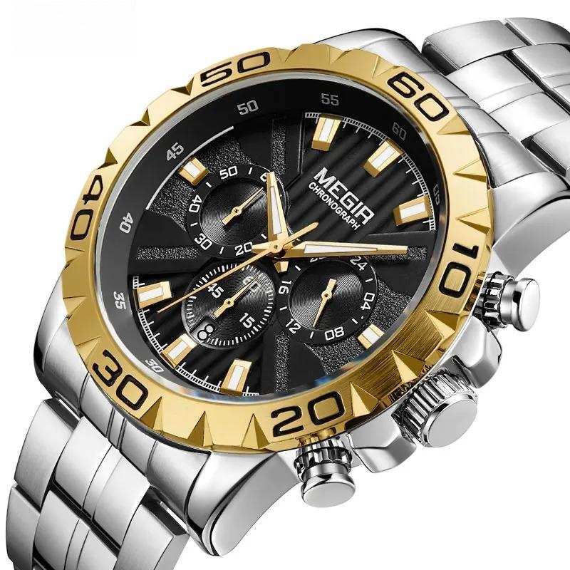 Men's Business Chronograph Quartz Watches Waterproof Luminous Army Wristwatch Watch