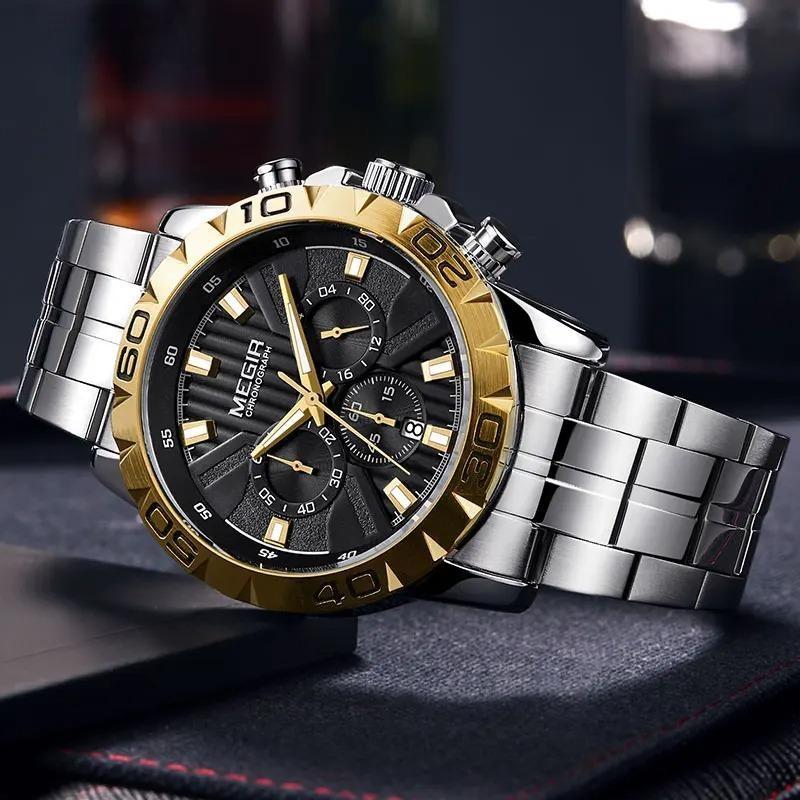 Men's Business Chronograph Quartz Watches Waterproof Luminous Army Wristwatch Watch