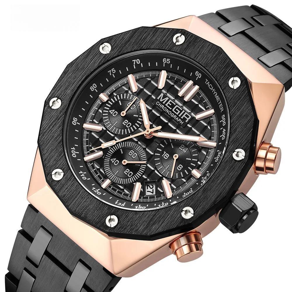 Fashion Dress Watch Men Stainless Steel Strap Waterproof Quartz Wristwatch