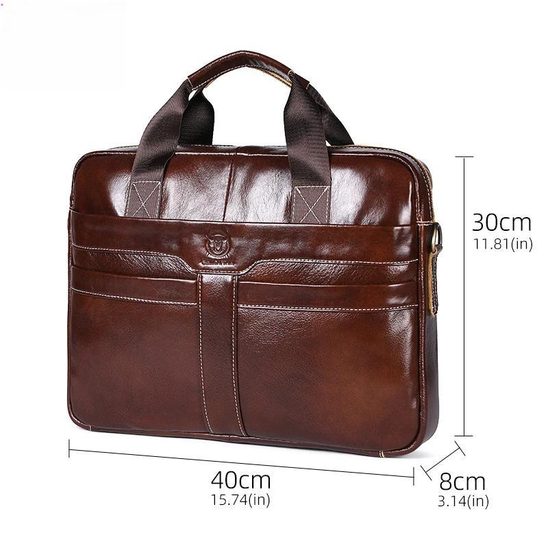 Leather Laptop Bag, Top Layer Leather 15" Laptop Bag