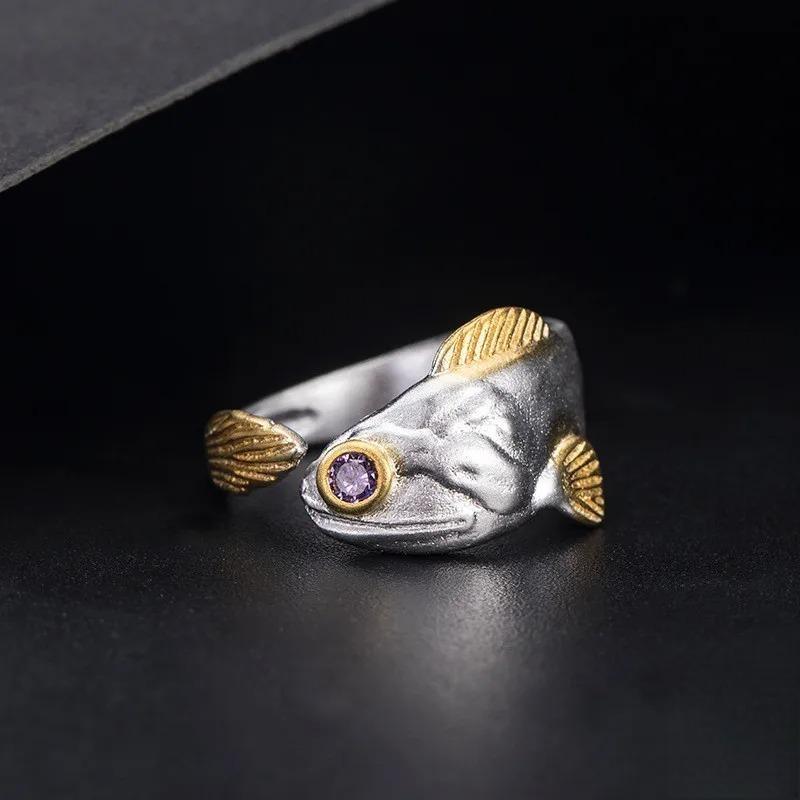 Vintage 100% 925 Sterling Silver Arowana Ring For Men