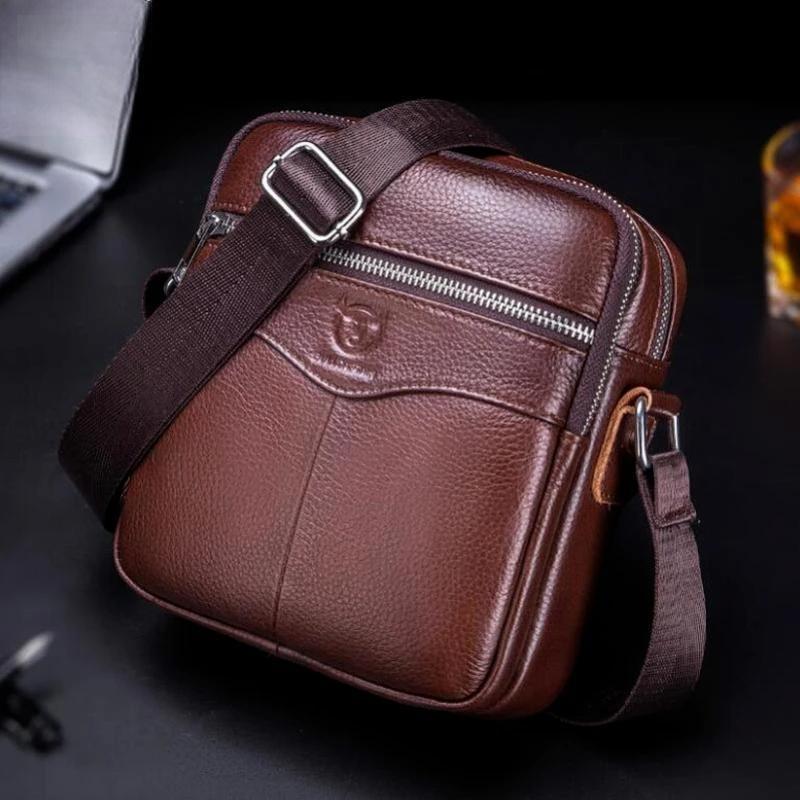 Genuine Leather Men Shoulder bag husband causal Crossbody Bags