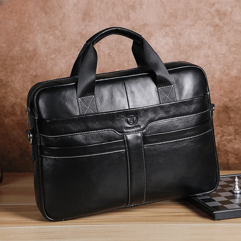 Leather Laptop Bag, Top Layer Leather 15" Laptop Bag