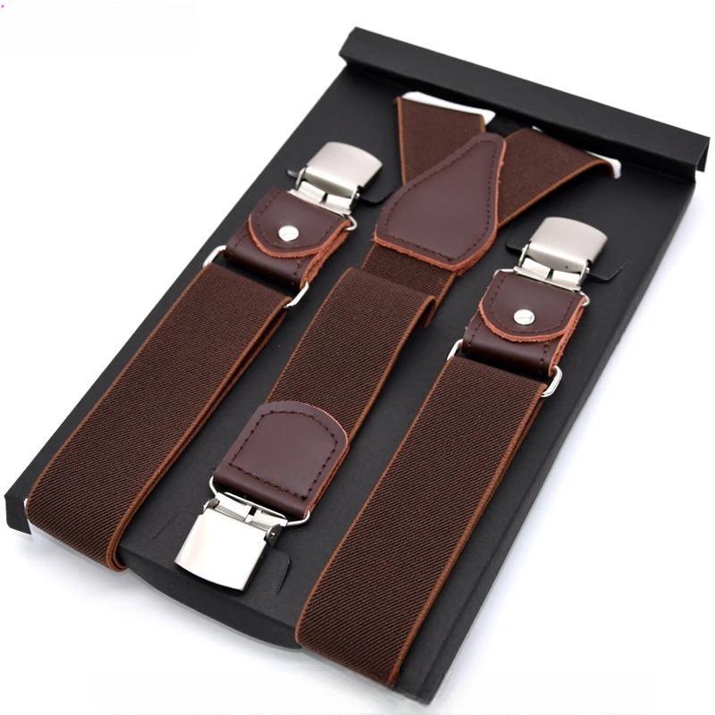 Men's Suspenders Fashion Leather Suspender Men Casual Suspensorios Trousers Strap