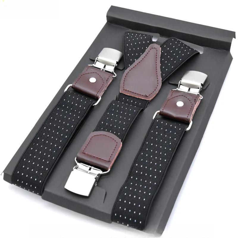 Men's Suspenders Fashion Leather Suspender Men Casual Suspensorios Trousers Strap