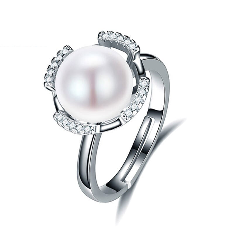 Round bump big AAAA 10-11mm natural freshwater pearl ring