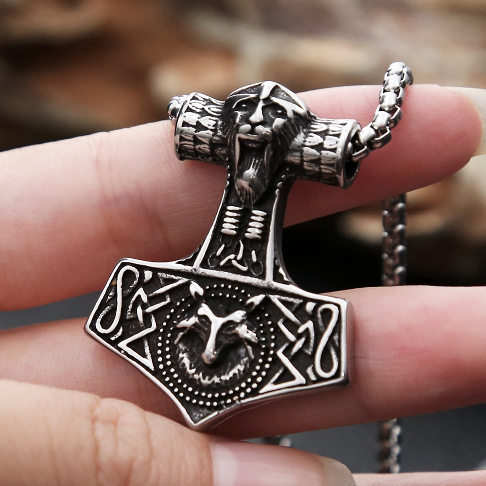 New Vintage Stainless Steel Viking Anchor Pendant Necklace For Men