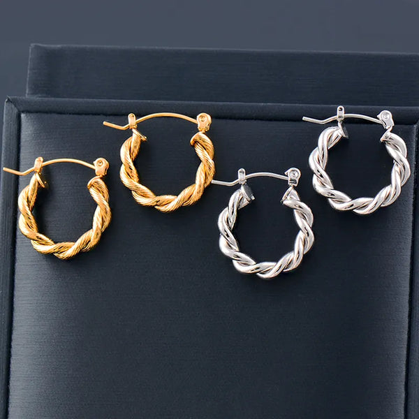 Fashion Gold Silver Color Stainless Steel Earrings jewelry for women