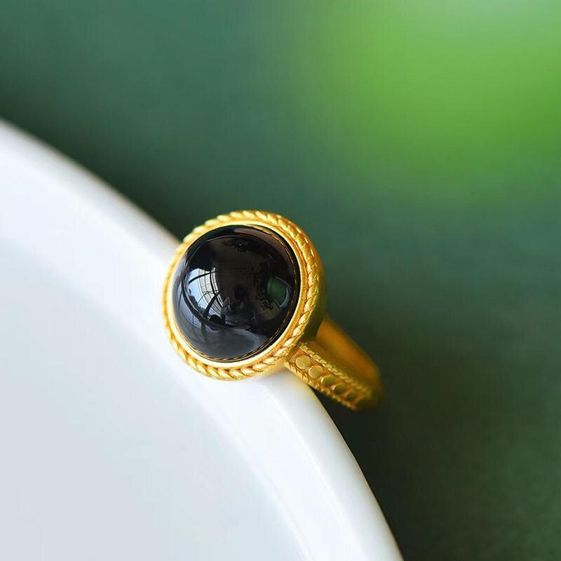 Natural Black Onyx Ring