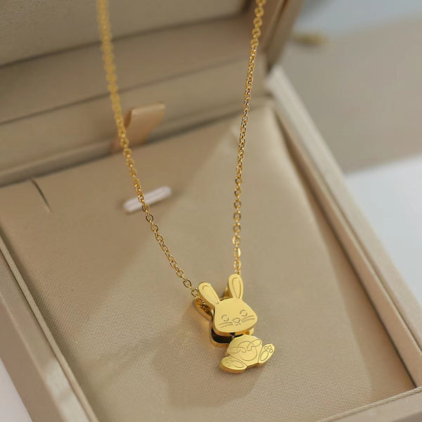 Gold Color Lovely Rabbit Pendant Necklace Pendant Choker Jewelry Birthday Gifts For Women