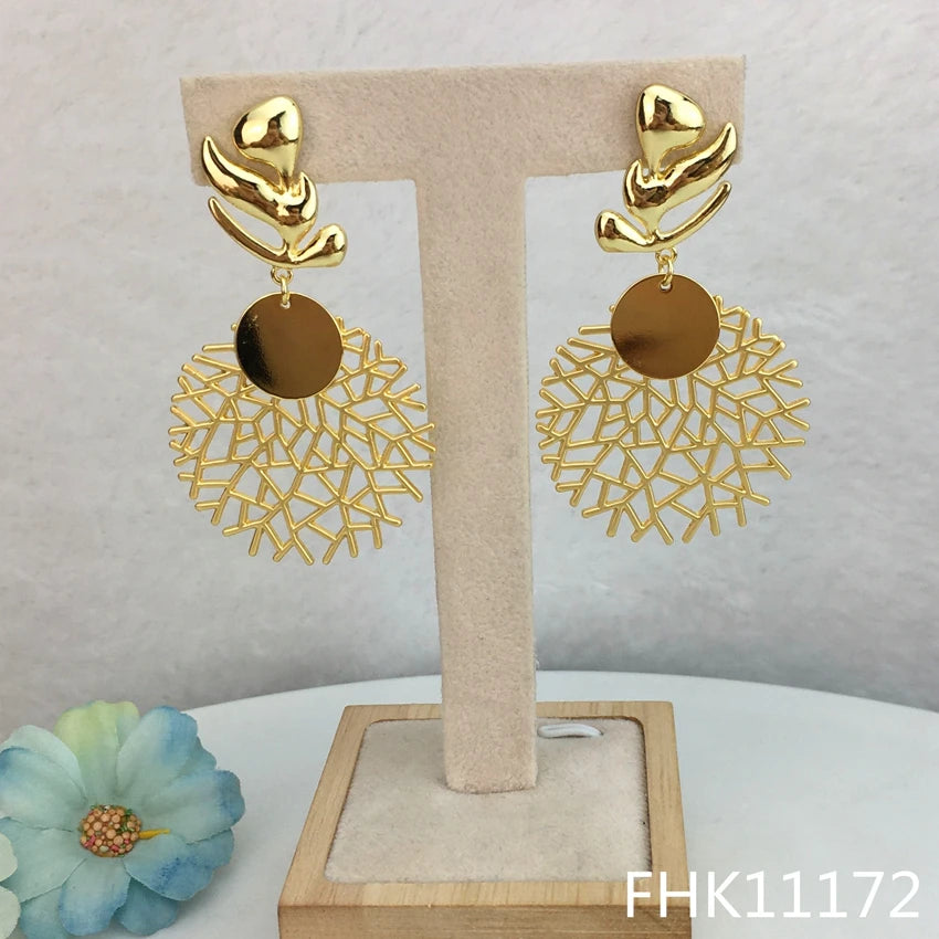 24K Plated Earrings Unique Drop Earrings for Women Party Gifts