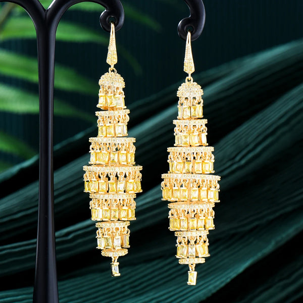 Luxury Bubble Cluster African Earring For Women Wedding Party Indian Dubai Bridal Jewelry