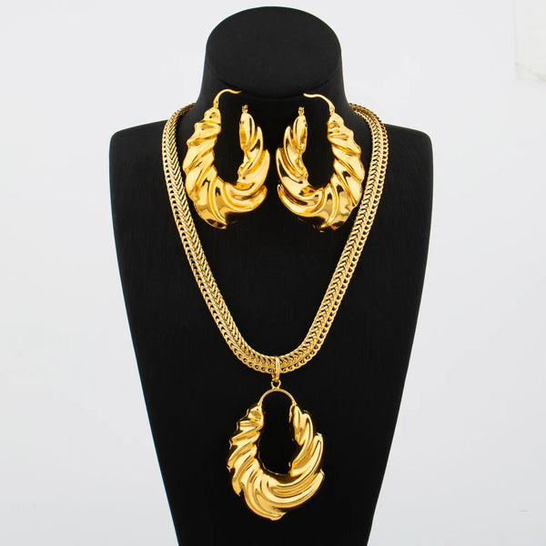 Necklace Earring Set for Women Bears Gold Plated Copper Jewelry Set