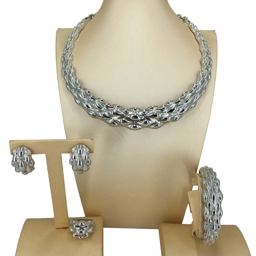 Dubai  Jewlery Sets Plated Necklace for Women Party Gift