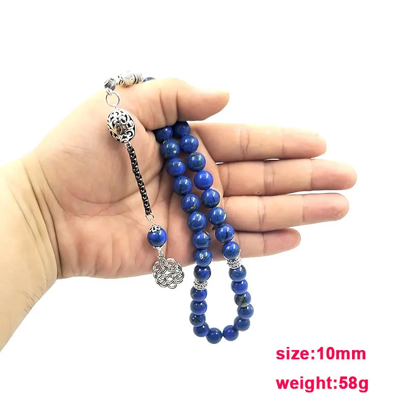 Tasbih Blue Stone Inside Natural shell Eid gift Muslim prayer beads islamic Misbaha bracelet