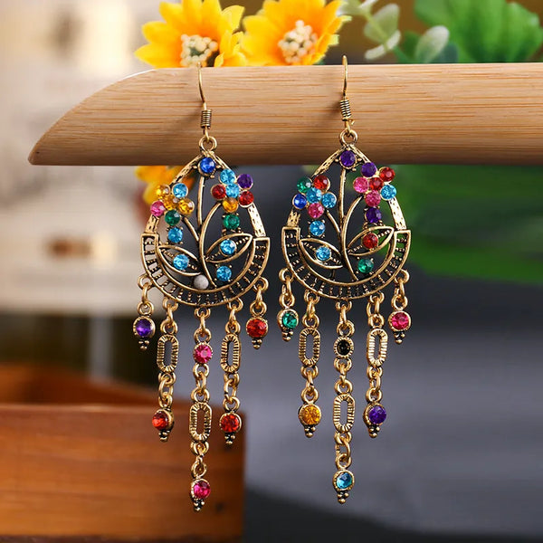 Bohemian Vintage Plum Blossom Earrings