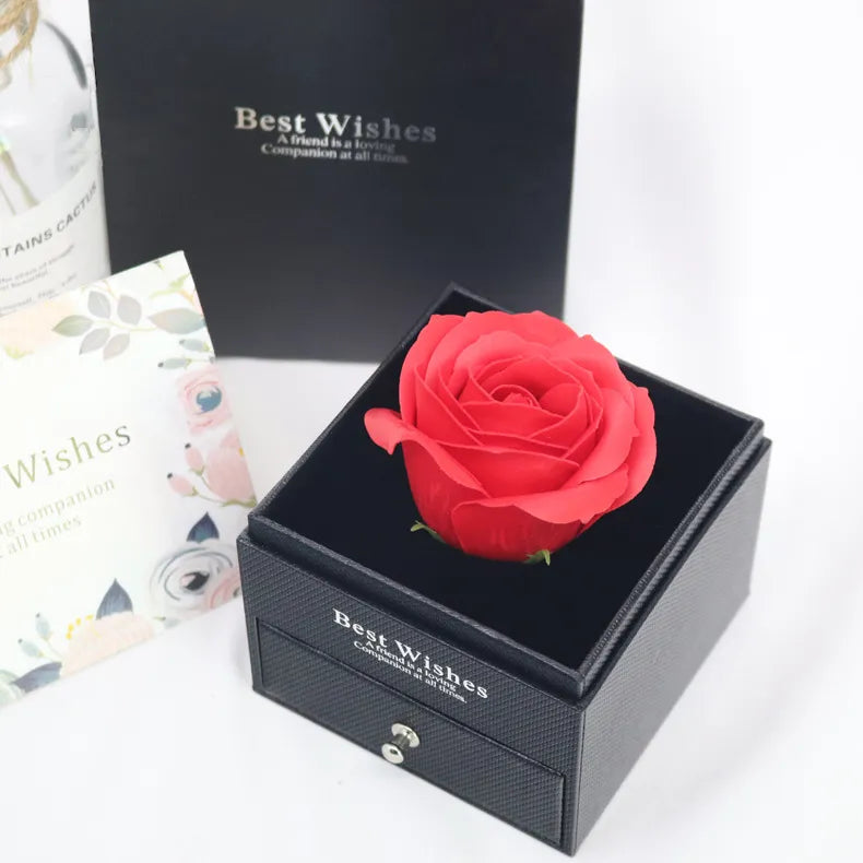 Luxury Love Heart Zircon Necklace With Rose Gifts Box For Women Girlfriends