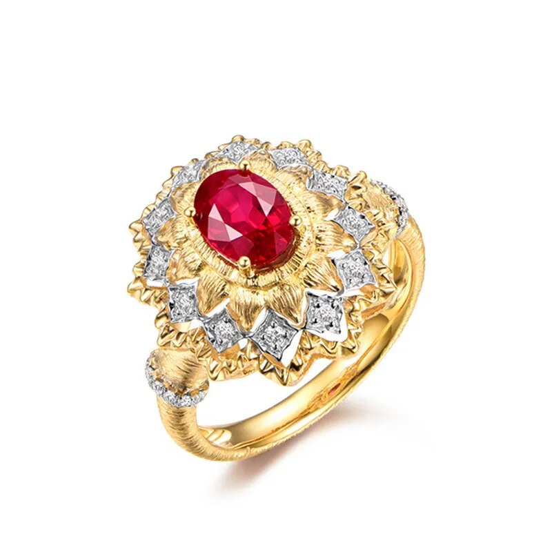 Vintage Luxury Designer Artificial Ruby Rings For Women