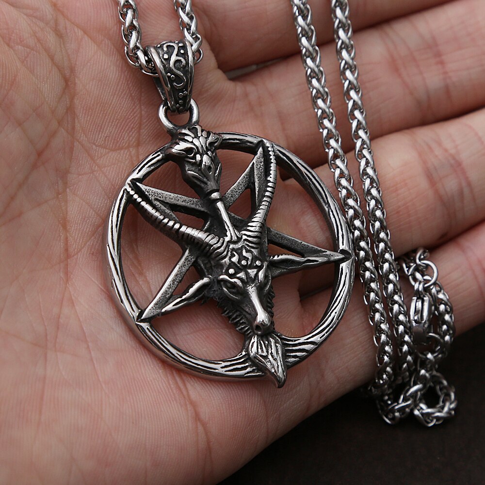 Retro Fashion Pentagram Satan Sheep Necklace For Men