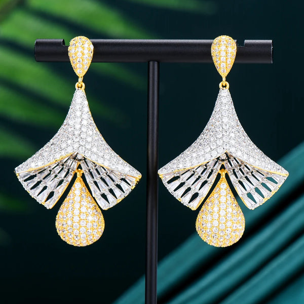 New Luxury Gorgeous Hollow Pendant Earrings For Women Wedding Party Shiny Earrings