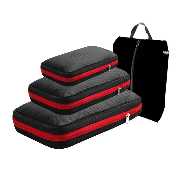 Travel Compression Packing Cubes With Shoe Bag