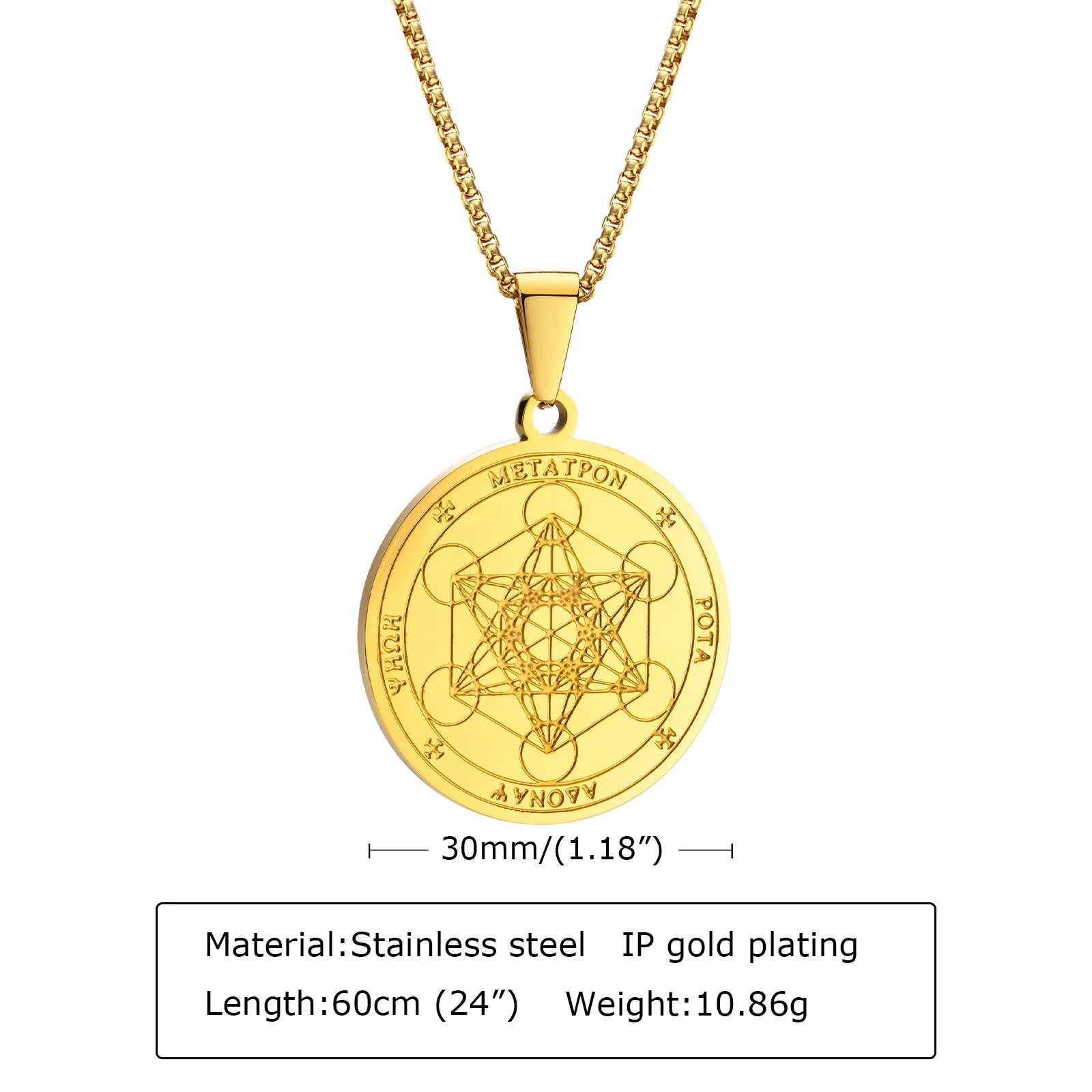 Metatron Archangel Medallion Necklace Men