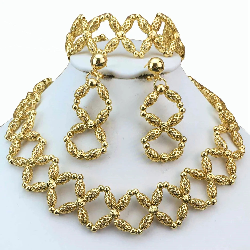 Latest  Brazilian Jewelry Sets High Quality Unique Shape Necklace  for Women