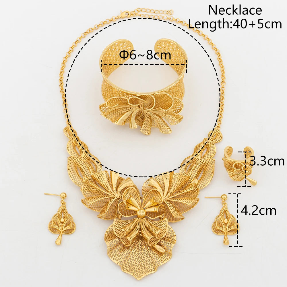 Necklace For Women Dubai Gold Plated Jewelry Set